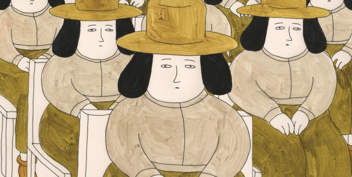 Small people with hats
